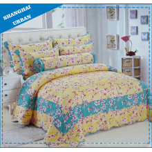 6 peças de colcha de cama com estampa de algodão florido (conjunto)